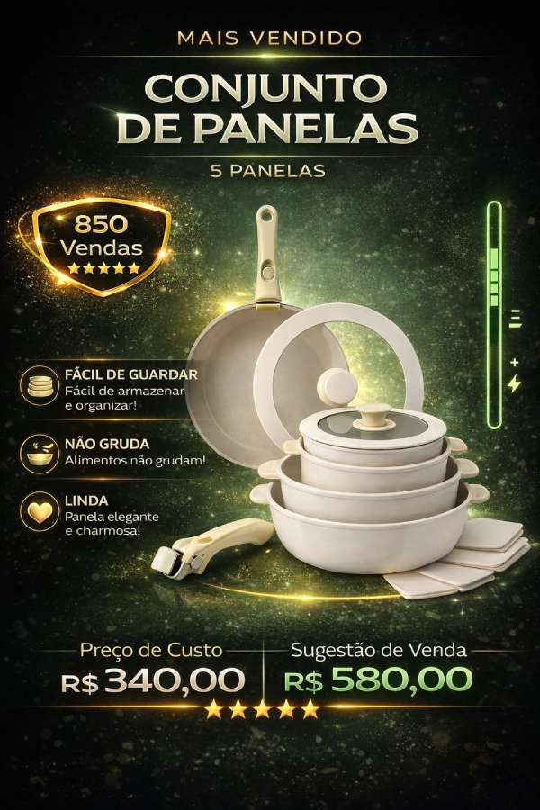 Conjunto de panelas 5 peças